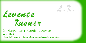 levente kusnir business card